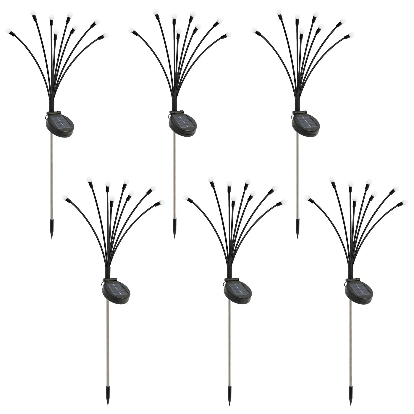 8-Head Solar Firefly Lights Outdoor Garden Pathway Decor