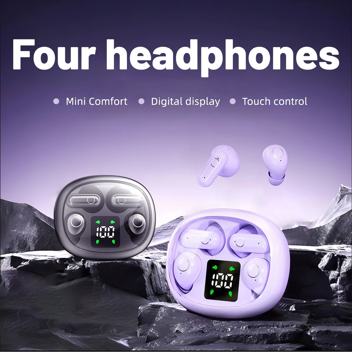 SHUKE Mini Noise Canceling Wireless Bluetooth Earbuds