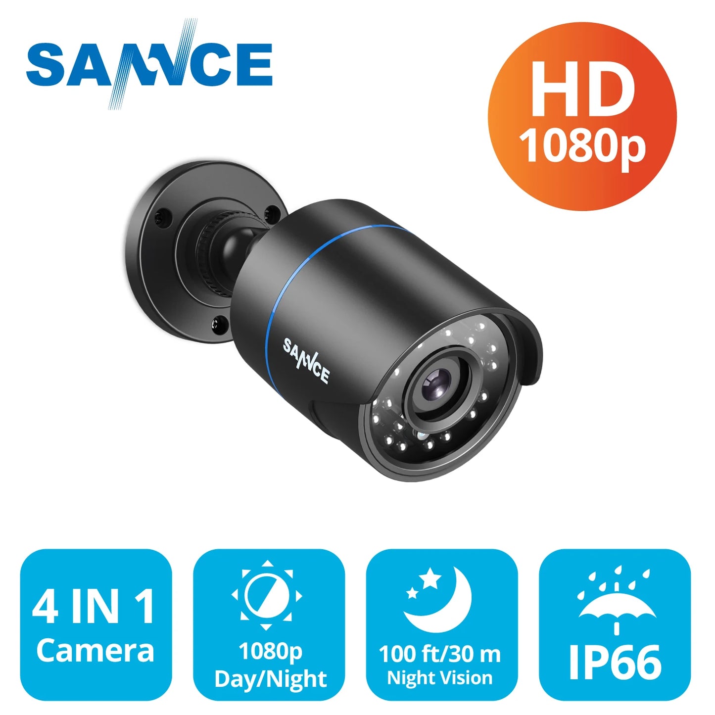 SANNCE 1080P Outdoor Bullet CCTV Security Camera