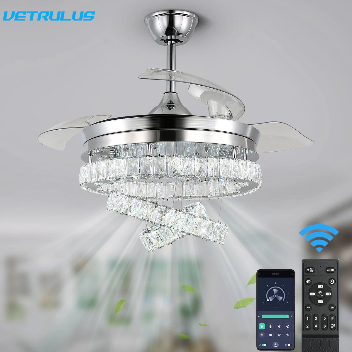 Vetrulus Led Ceiling Fan With Remote Control