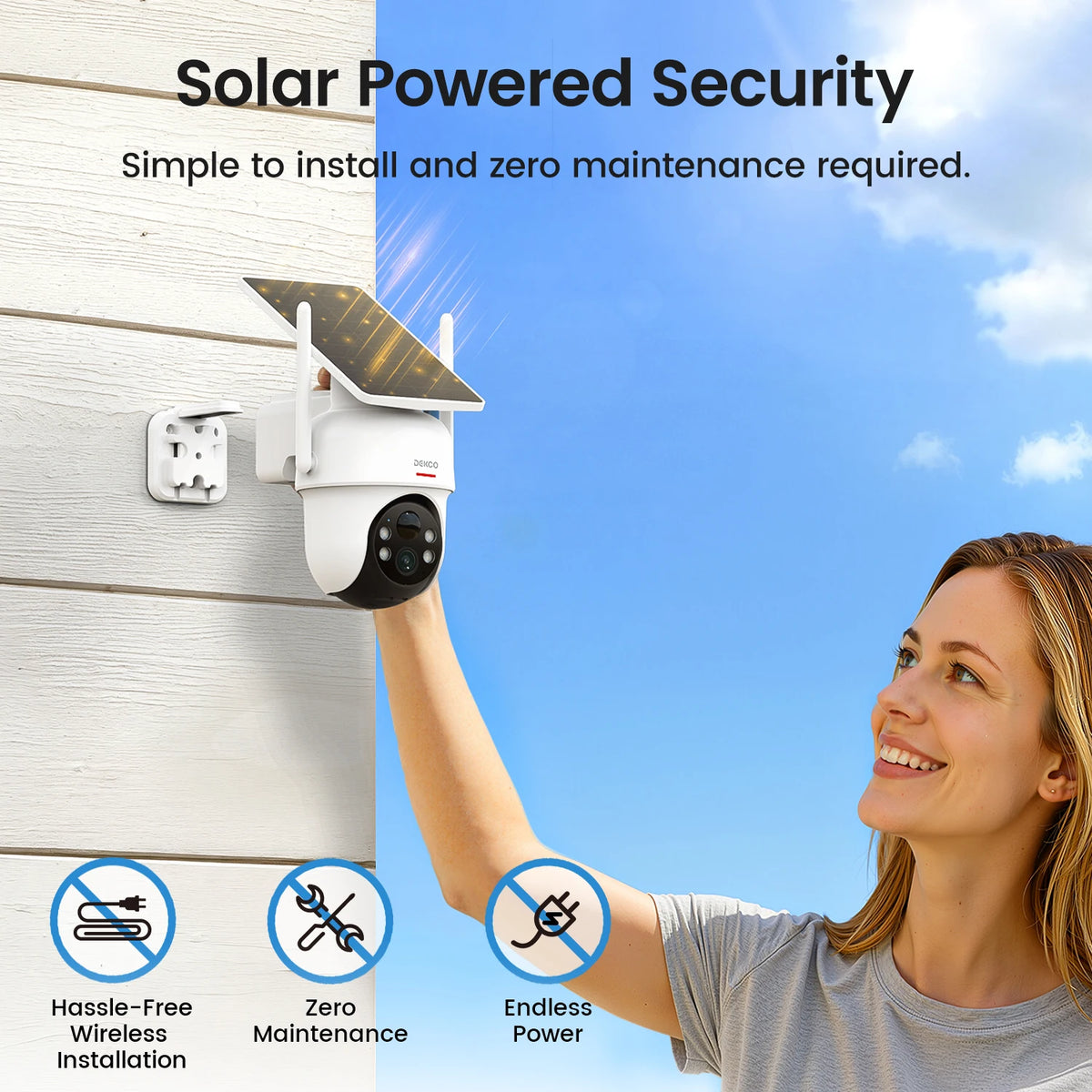 Dekco 3MP Solar Security Camera System Four Pack