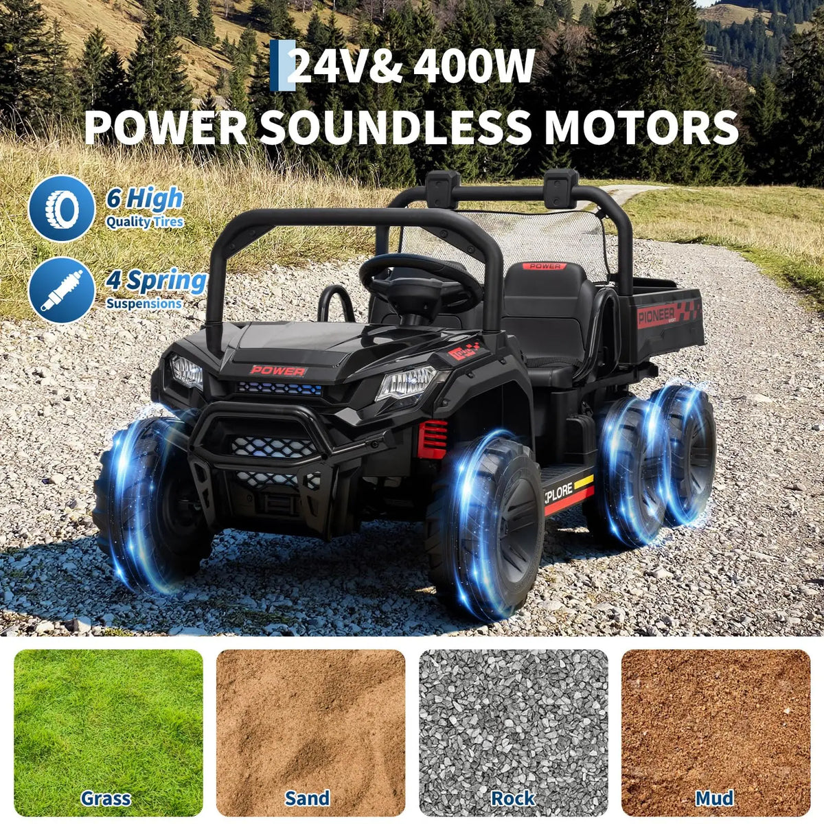 HiMISS 4WD Kids Ride On Electric Dump Truck