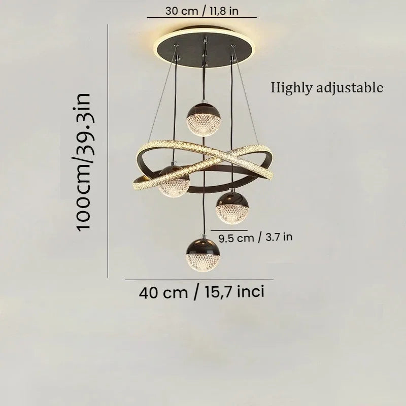 Modern LED Pendant Light With Spherical Heads