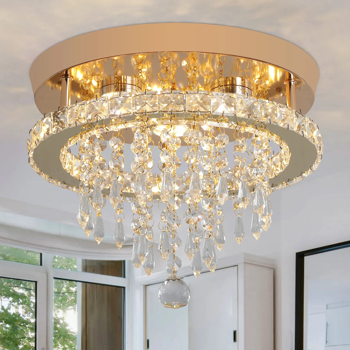 GreeLustr Luxury Crystal LED Ceiling Chandelier