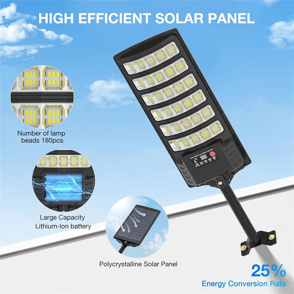 Solar Street Light Outdoor Dusk To Dawn 5000mAh