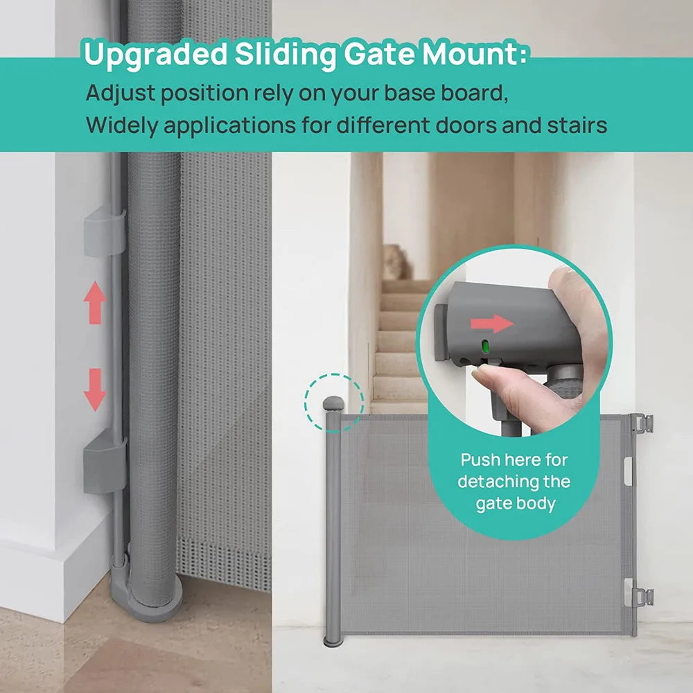 Retractable Baby Safety Gate for Doorways and Stairs