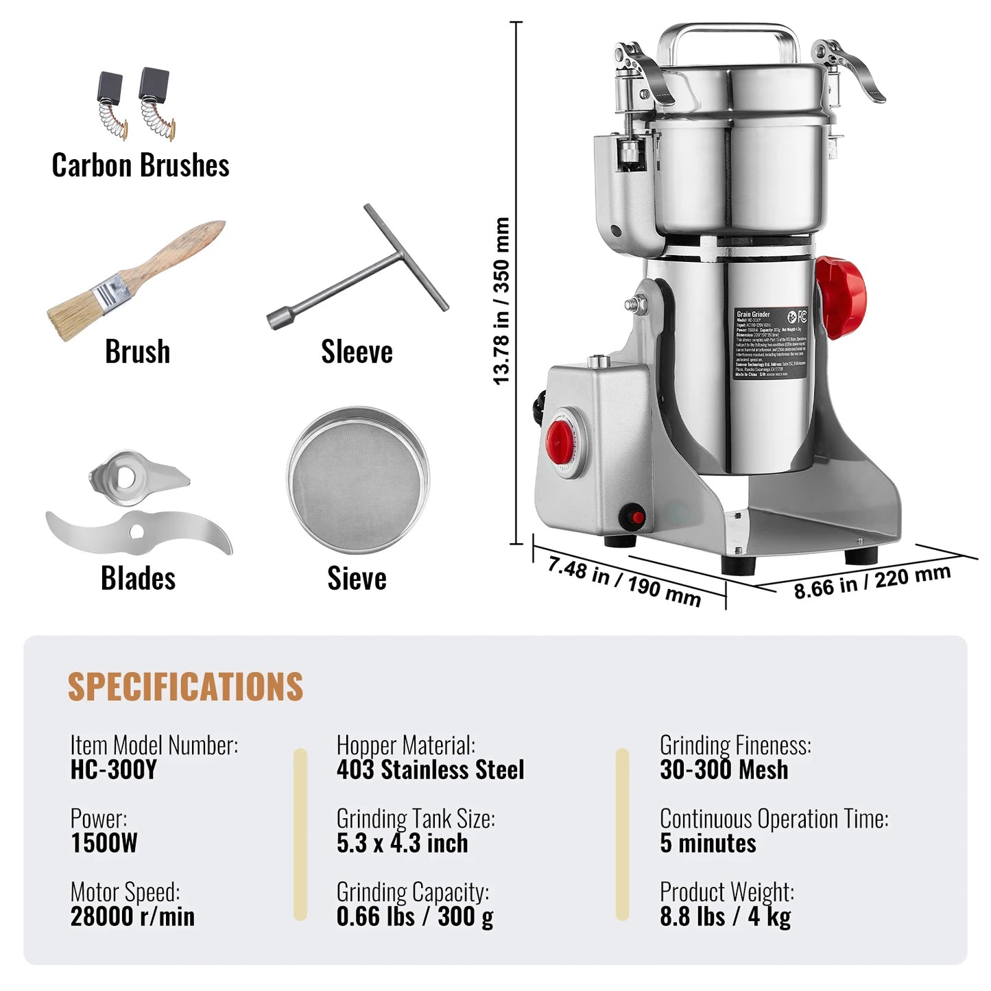 SucceBuy Electric Grain Mill Grinder For Spices And Grains