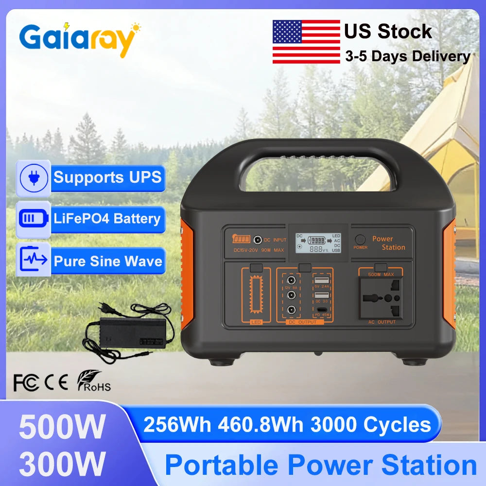 Gaiaray 460.8Wh Portable Power Station Solar Generator 110V