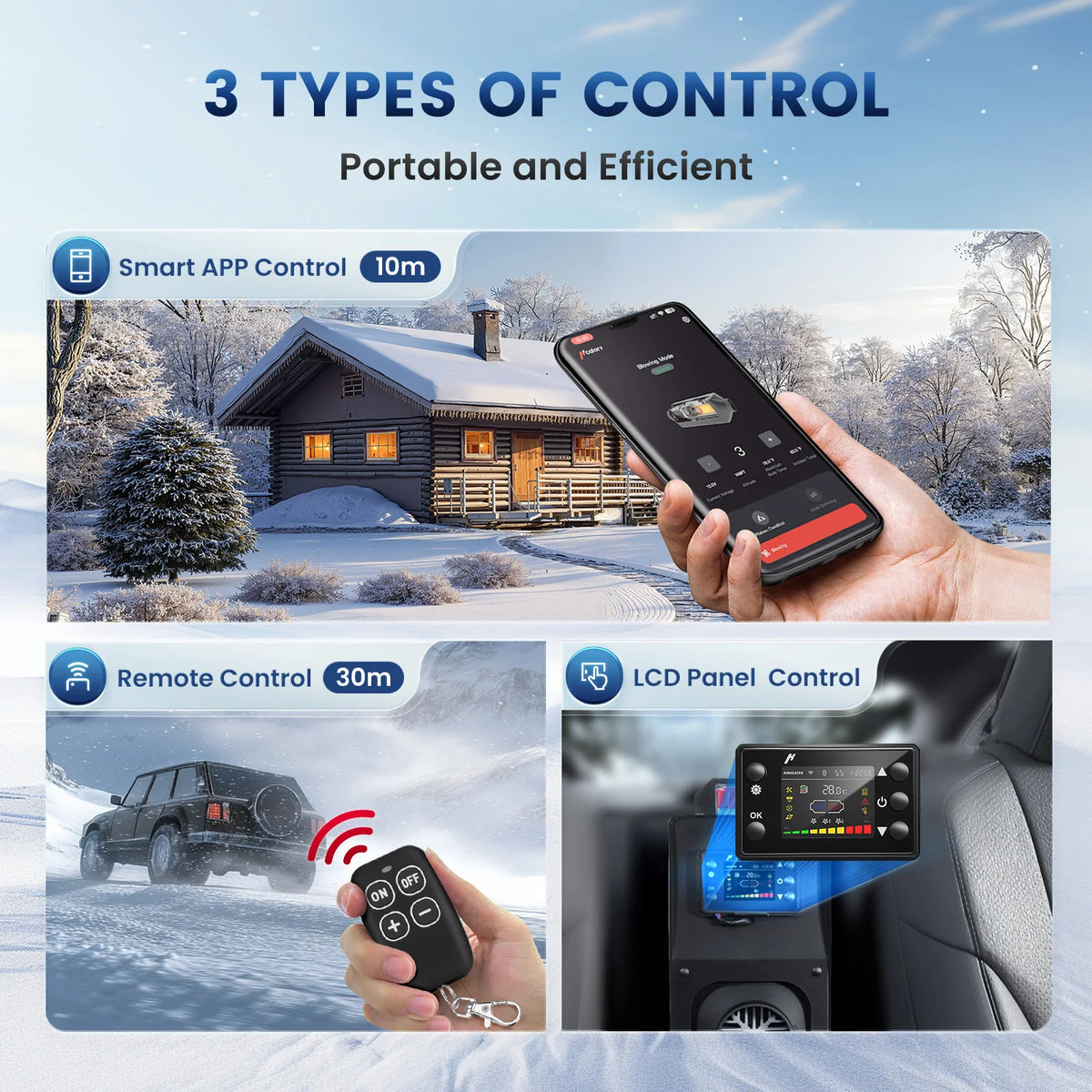 Hcalory 8KW Diesel Auxiliary Heater Bluetooth App Control