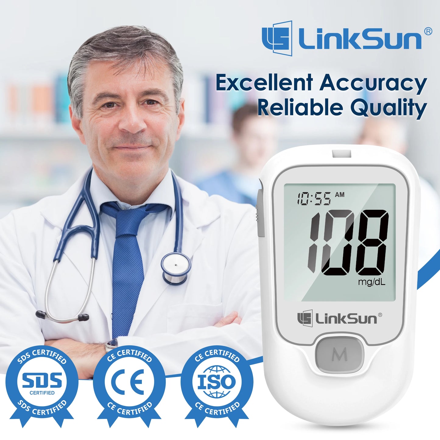 Linksun Blood Glucose Monitor G-425-1 Diabetes Kit