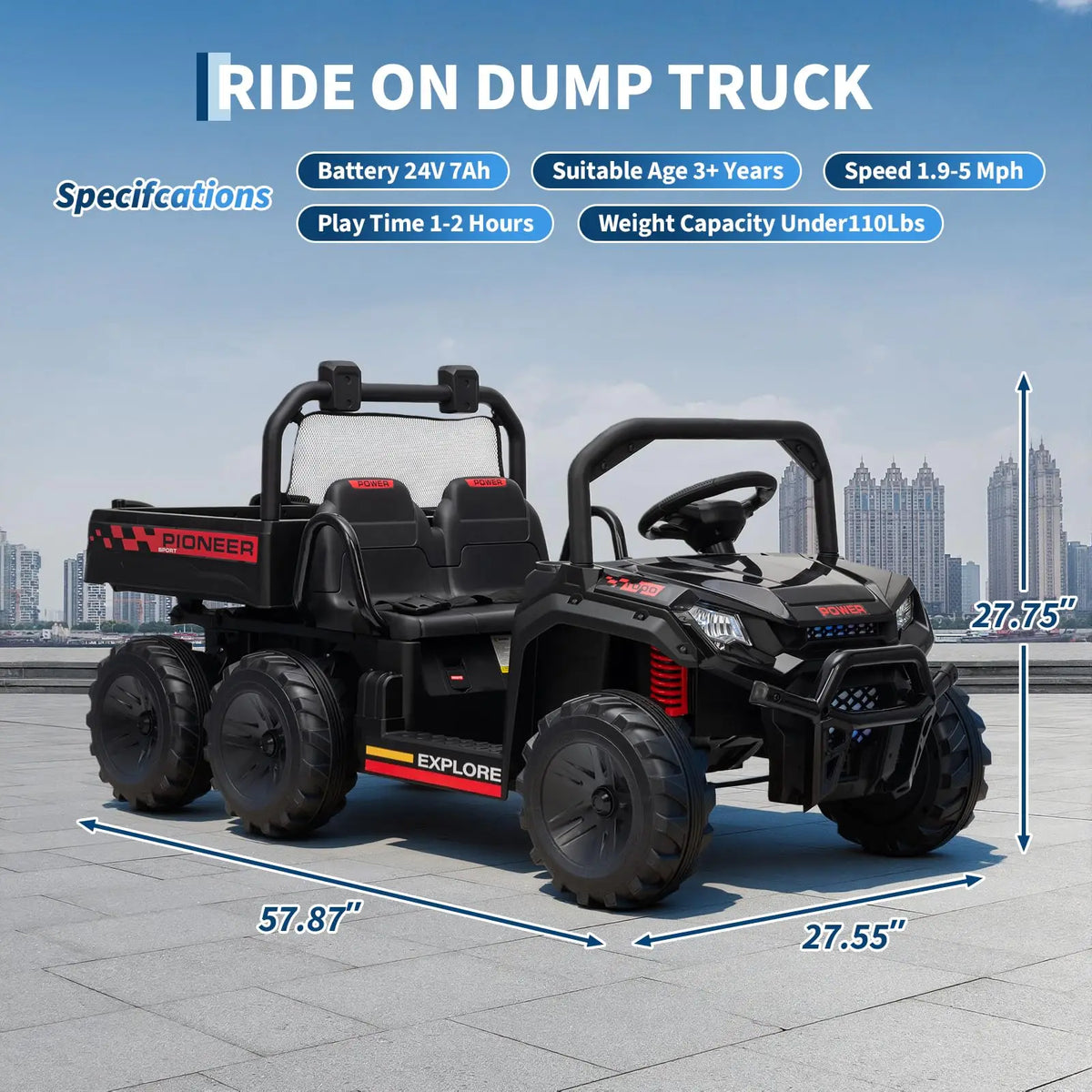 HiMISS 4WD Kids Ride On Electric Dump Truck
