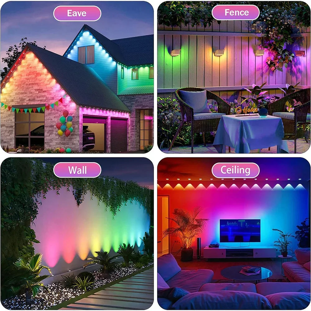 SZREBOW Permanent Outdoor Smart RGBIC Eaves LED Lights