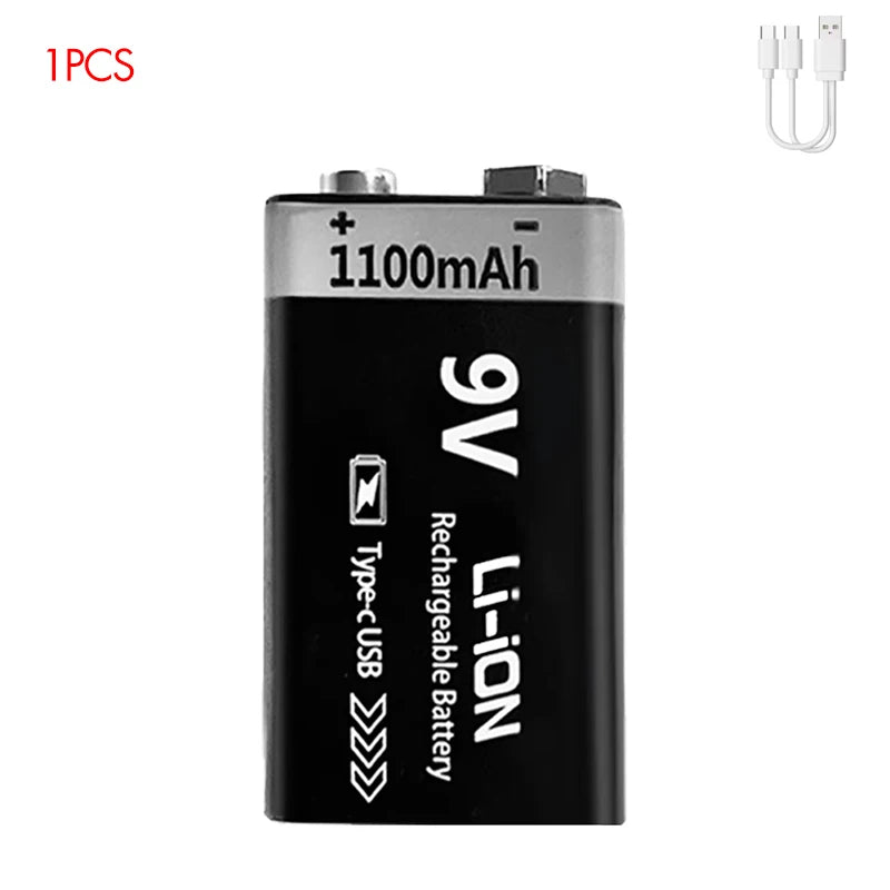 Kuugro 9V USB Rechargeable Battery Pack