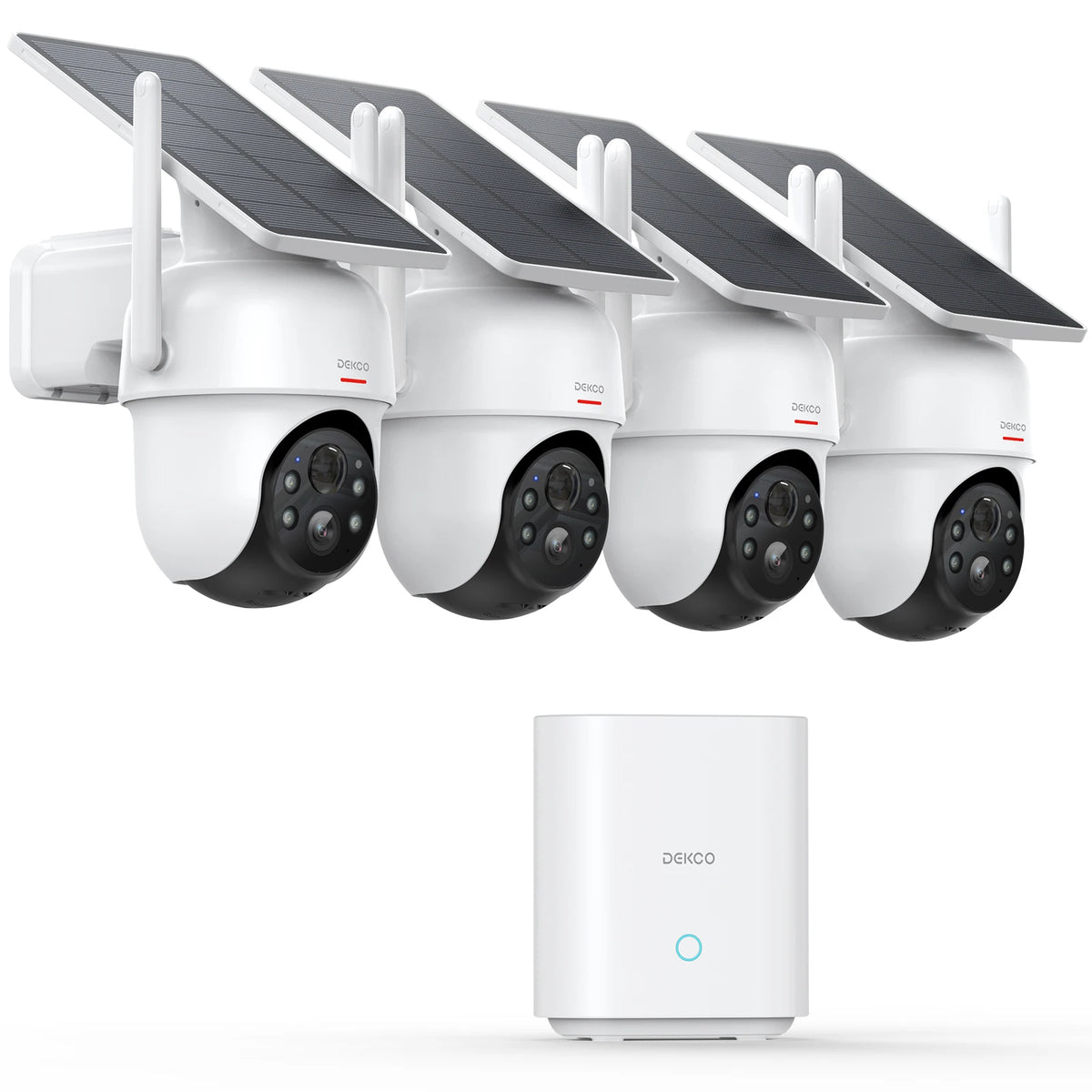 Dekco 3MP Solar Security Camera System Four Pack