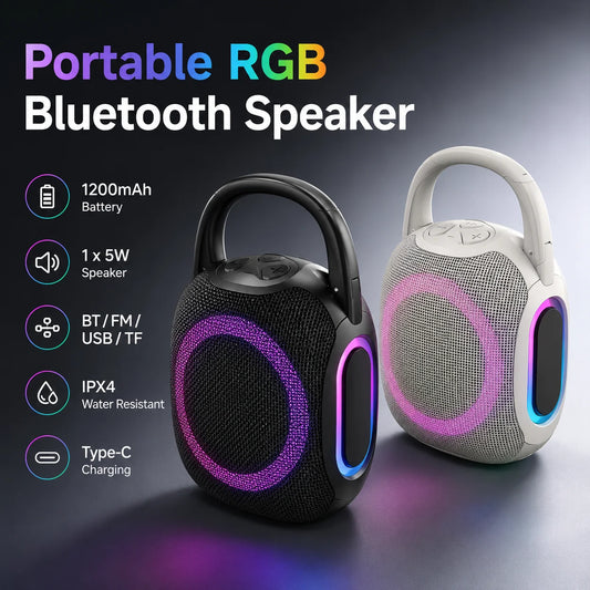 Portable Bluetooth Speaker 5W IPX4 Waterproof 1200mAh