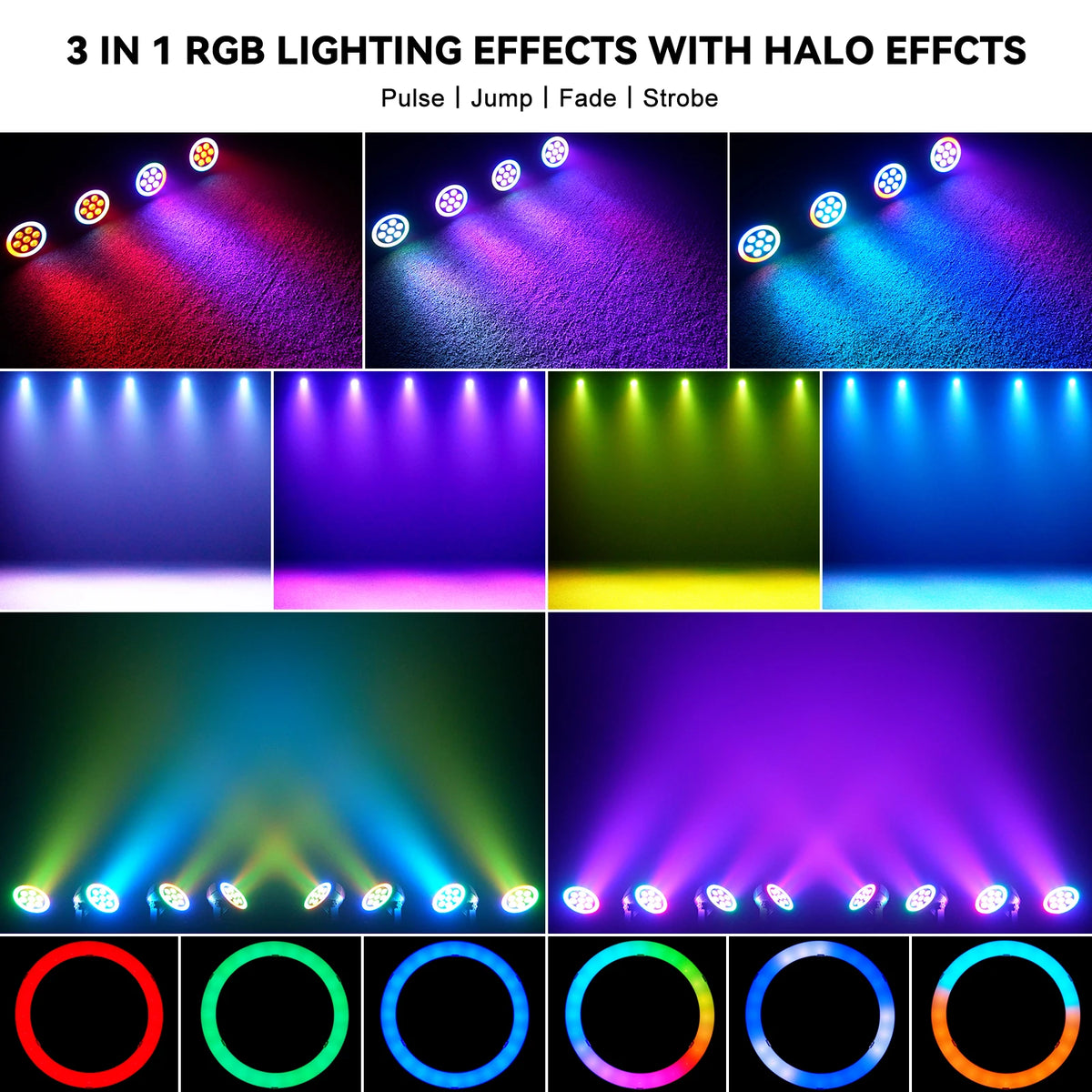 U'King Rechargeable RGB LED Stage Par Lights