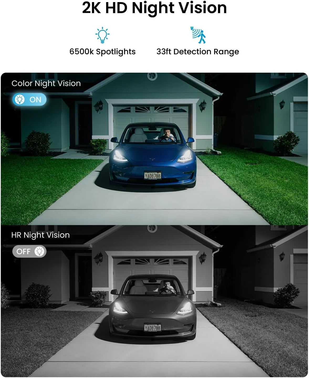 Wireless Solar Security Camera 2K AI Motion Detection
