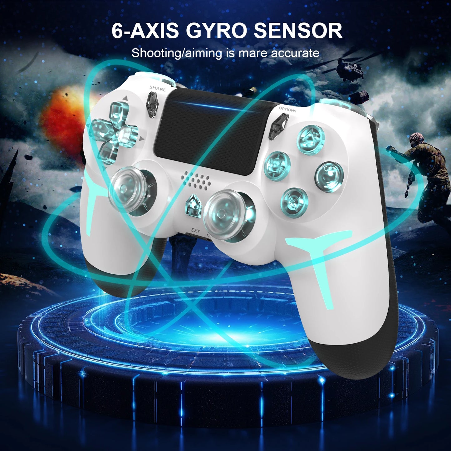 GAMINJA Wireless Game Controller For PS4 PS3 PC