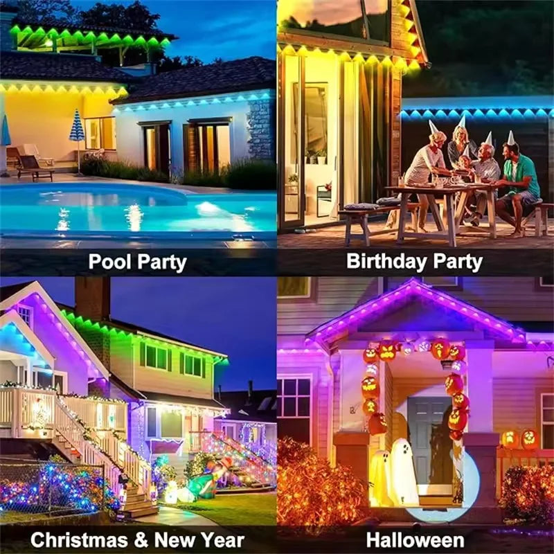 App Controlled Waterproof Outdoor Eaves String Lights