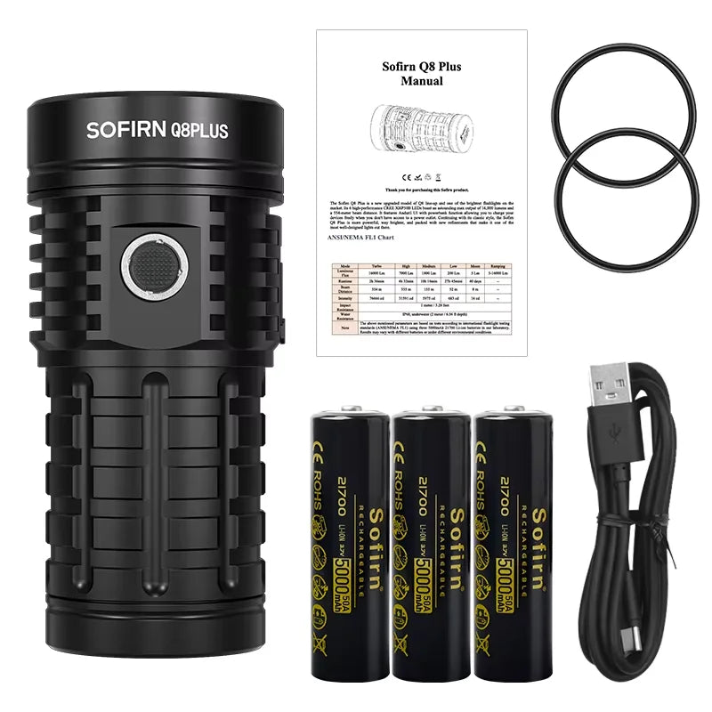 Sofirn Q8 Plus Powerful Rechargeable LED Flashlight
