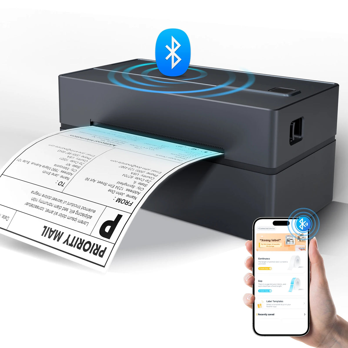 TakeYou Portable Thermal Label Printer Bluetooth Connectivity