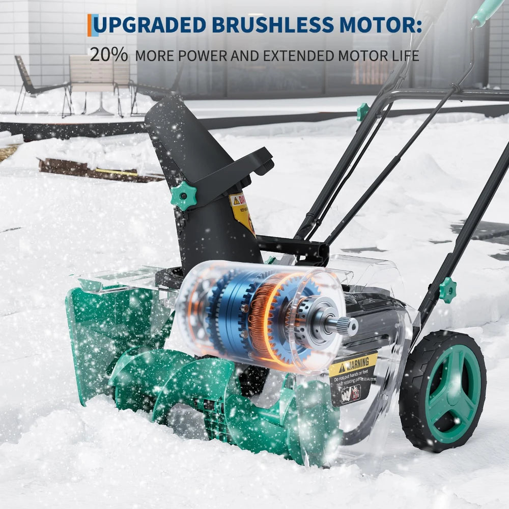 Cordless Brushless Electric Snow Blower With Lights