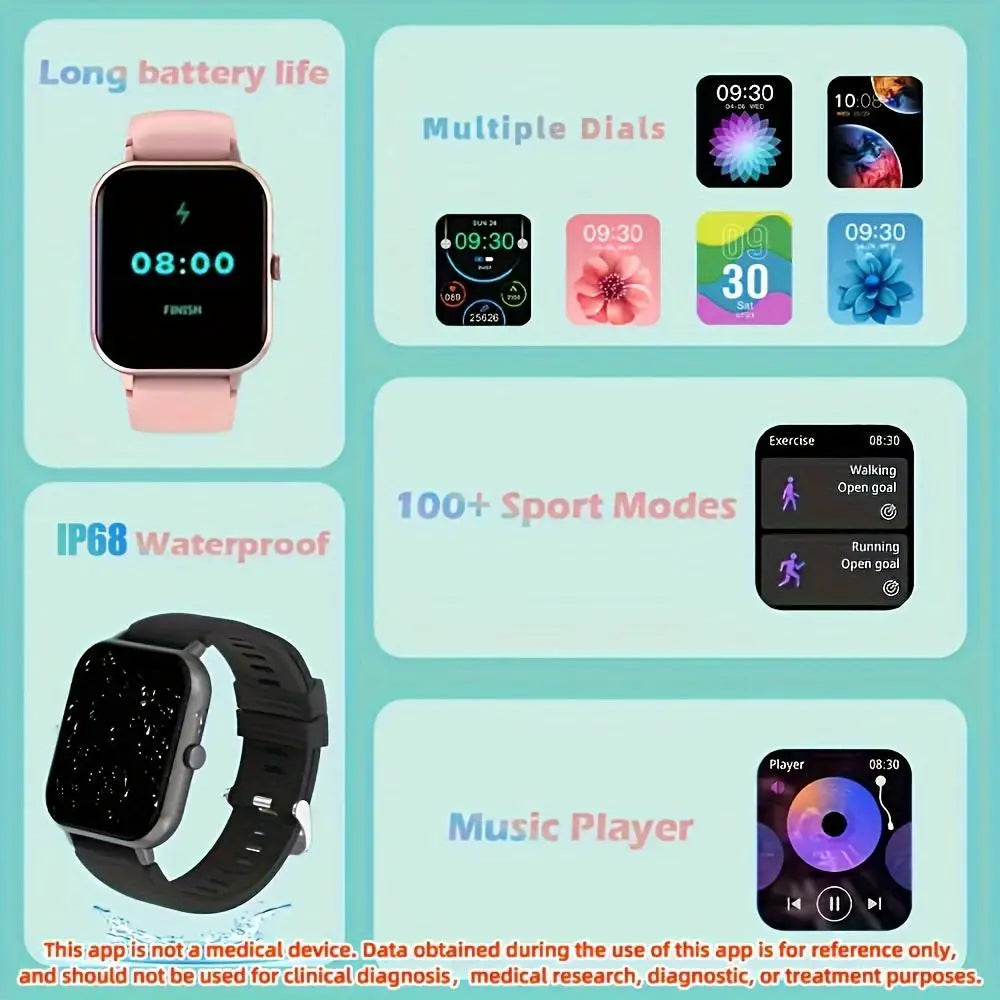 Senbono ZL54CJ Square Smartwatch Heart Rate Tracker Android