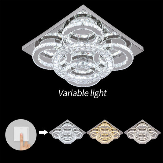 GreeLustr Square Crystal Led Ceiling Light