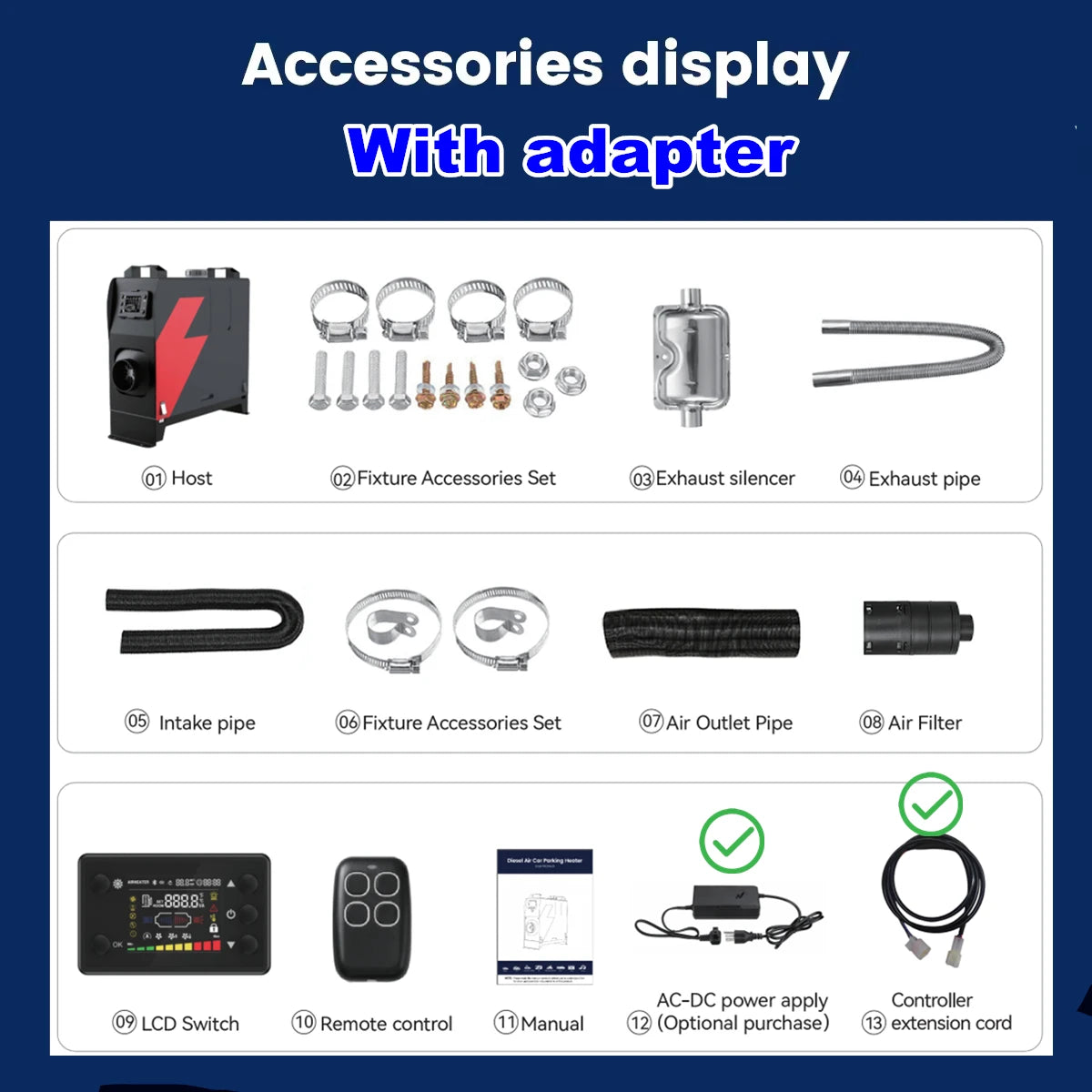 Hcalory 8KW Diesel Auxiliary Heater Bluetooth App Control
