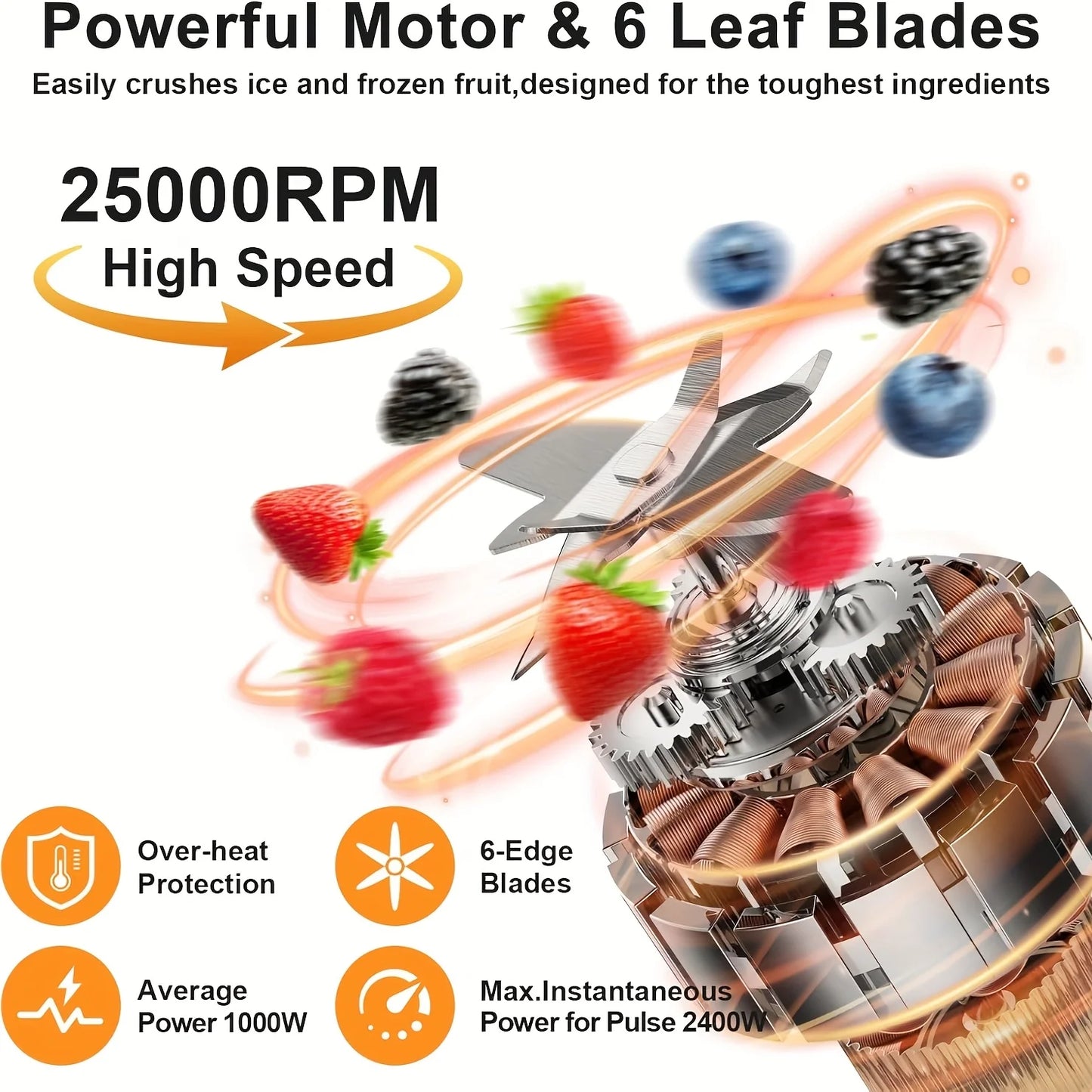 Prasky 2400W Heating Blender Auto Clean High Speed
