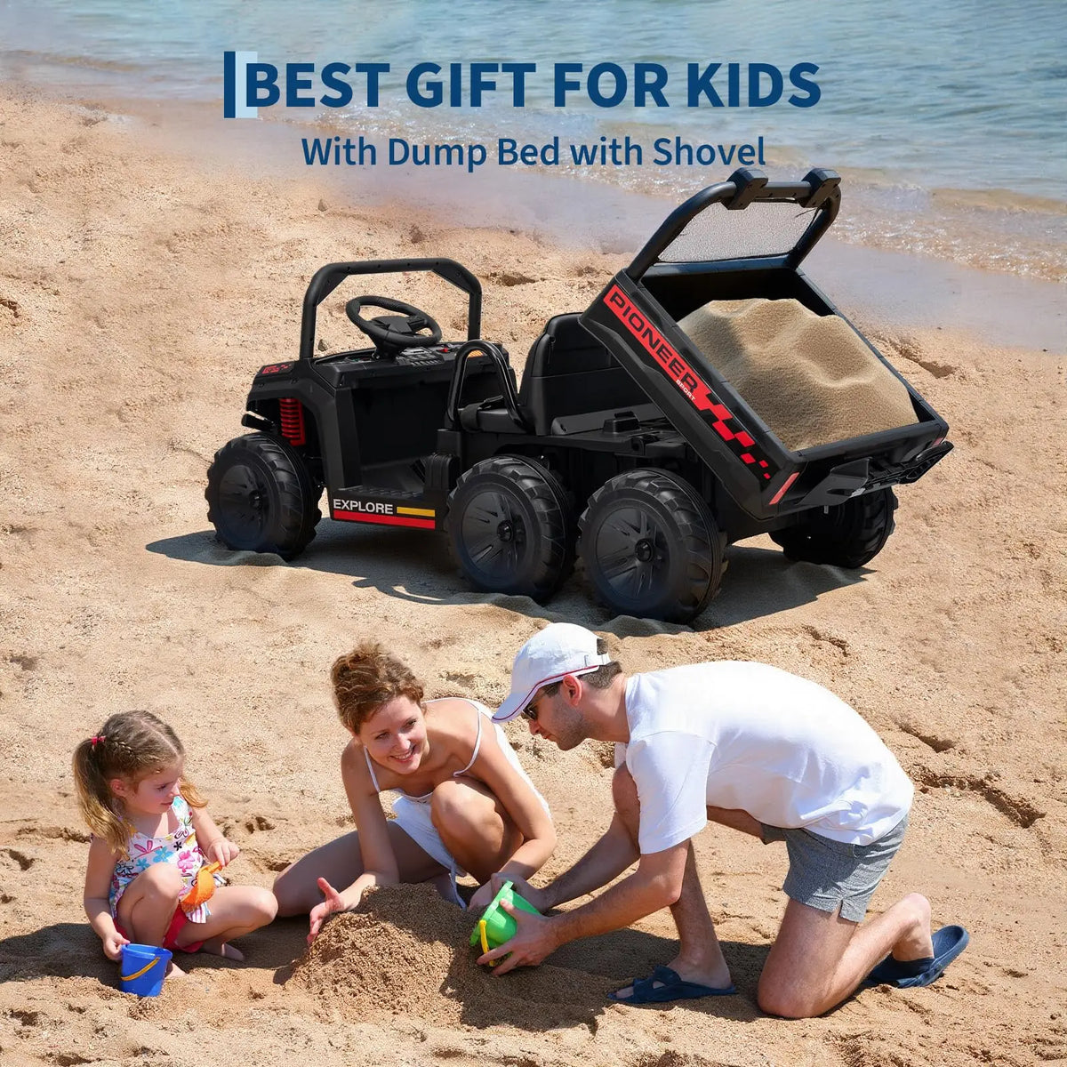 HiMISS 4WD Kids Ride On Electric Dump Truck