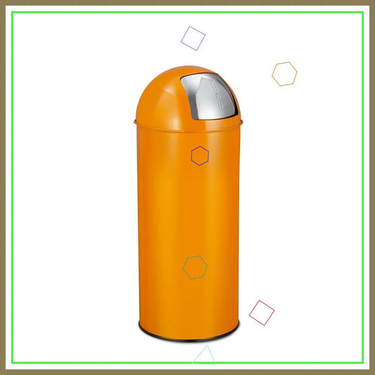 Stainless Steel Trash Can With Push Lid Heavy Duty