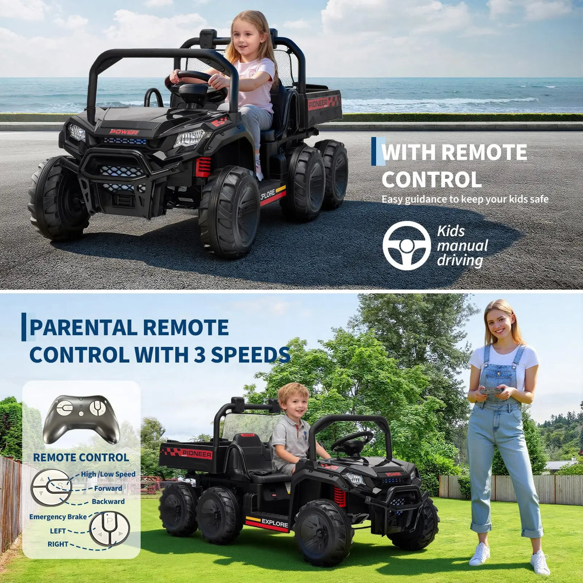 HiMISS 4WD Kids Ride On Electric Dump Truck